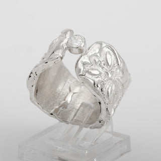 Silver Ring Adjustable Kai Pua Clear Zirconia Jewelry