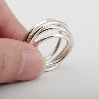 Silver Ring Spiral 925 Sterling Handmade Women Jewelry