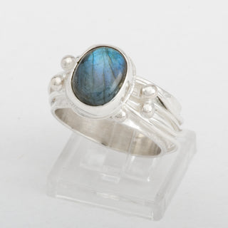 Silver Ring Ungava Labradorite Gemstone Jewelry