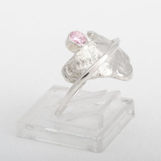 Mantra Silver Ring Rose Quartz Zircon Jewelry